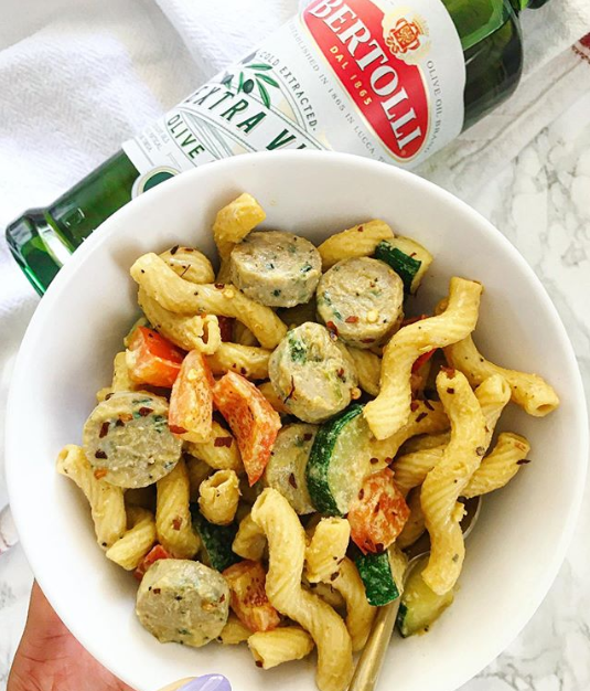 veggie cavatappi pasta with Bertolli